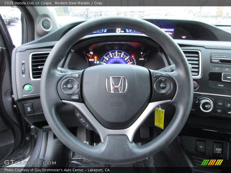 Modern Steel Metallic / Gray 2015 Honda Civic LX Coupe
