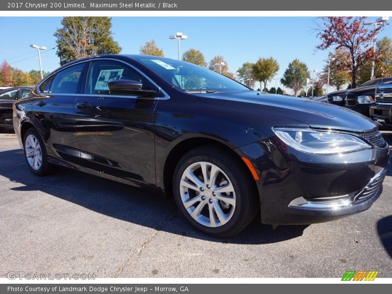 Maximum Steel Metallic / Black 2017 Chrysler 200 Limited