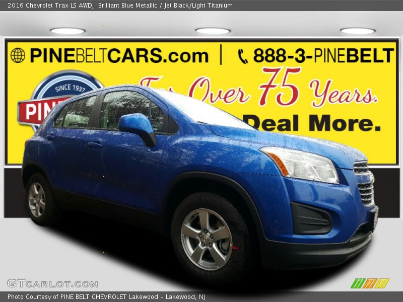 Brilliant Blue Metallic / Jet Black/Light Titanium 2016 Chevrolet Trax LS AWD