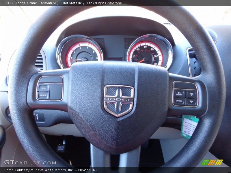 Billet Metallic / Black/Light Graystone 2017 Dodge Grand Caravan SE