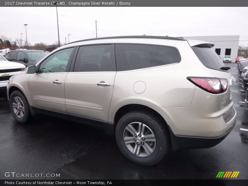 Champagne Silver Metallic / Ebony 2017 Chevrolet Traverse LT AWD