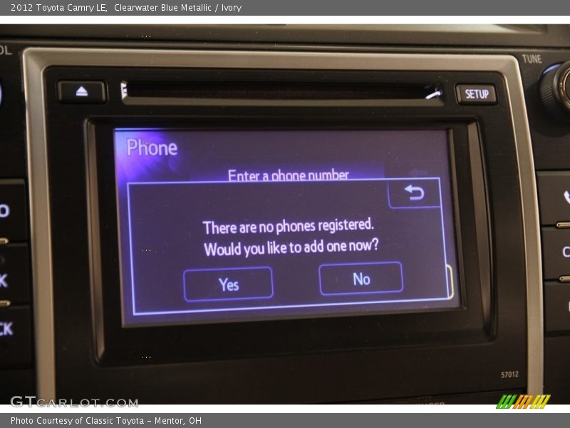 Clearwater Blue Metallic / Ivory 2012 Toyota Camry LE