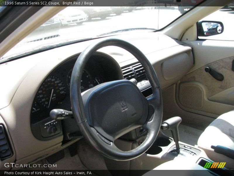 Bright Red / Beige 1996 Saturn S Series SC2 Coupe