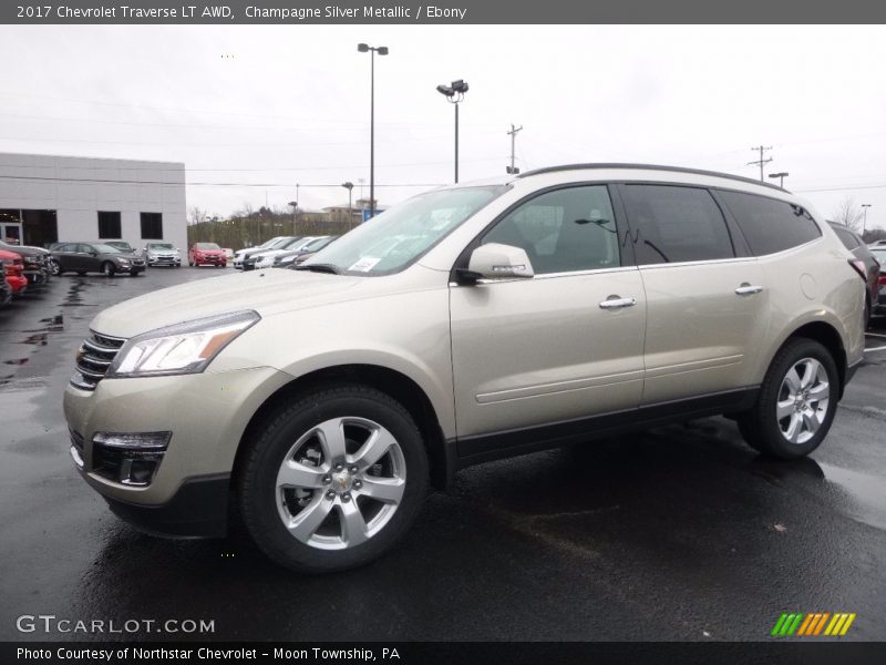 Champagne Silver Metallic / Ebony 2017 Chevrolet Traverse LT AWD