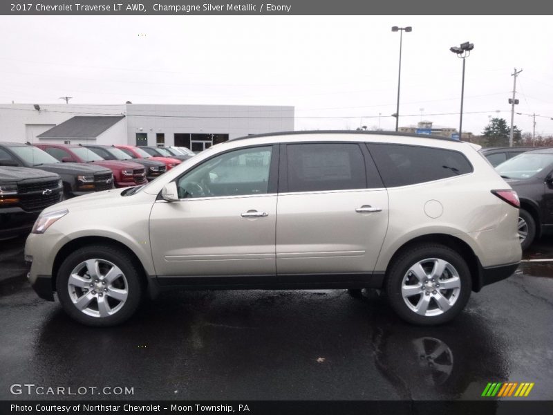Champagne Silver Metallic / Ebony 2017 Chevrolet Traverse LT AWD