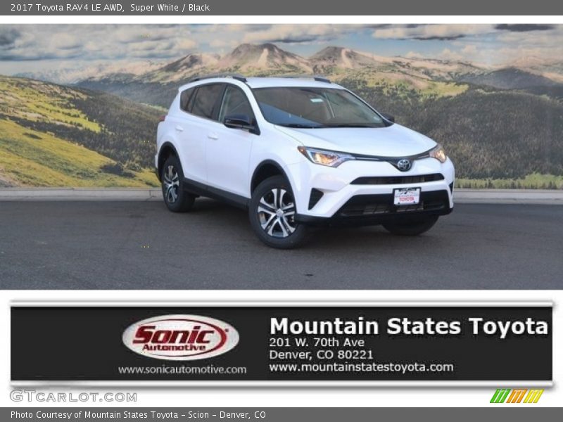 Super White / Black 2017 Toyota RAV4 LE AWD