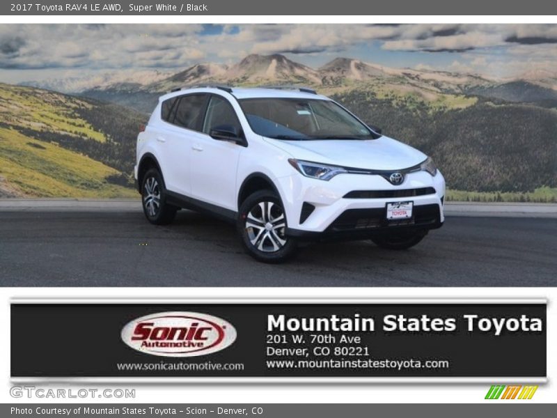 Super White / Black 2017 Toyota RAV4 LE AWD