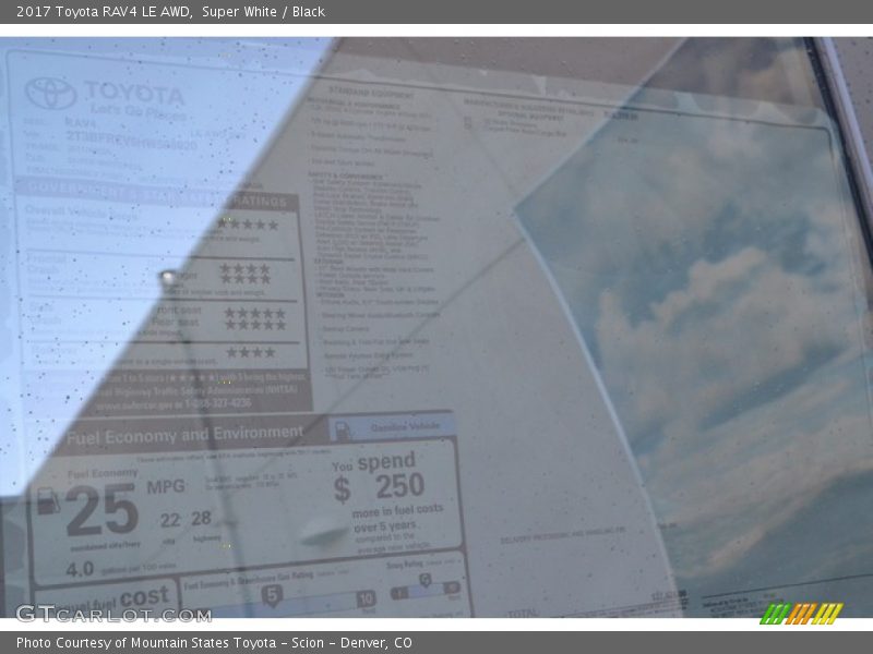 Super White / Black 2017 Toyota RAV4 LE AWD