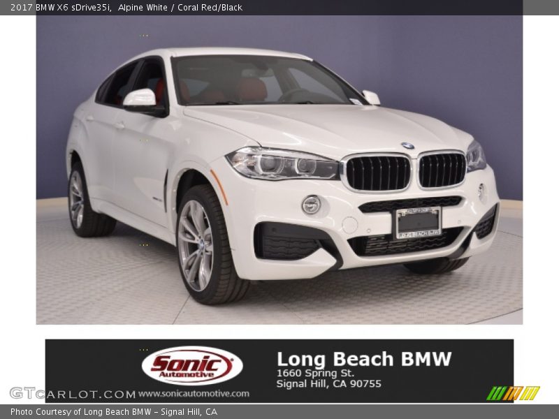 Alpine White / Coral Red/Black 2017 BMW X6 sDrive35i