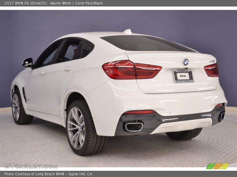 Alpine White / Coral Red/Black 2017 BMW X6 sDrive35i