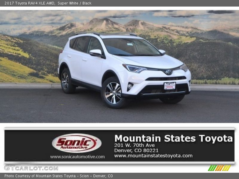 Super White / Black 2017 Toyota RAV4 XLE AWD