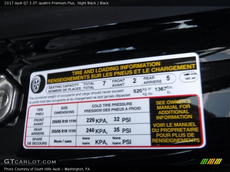 Night Black / Black 2017 Audi Q7 3.0T quattro Premium Plus