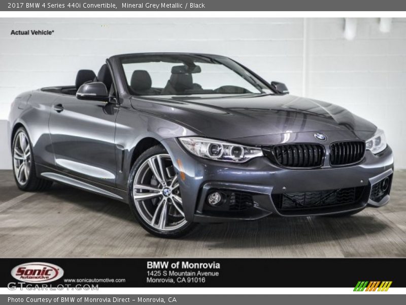 Mineral Grey Metallic / Black 2017 BMW 4 Series 440i Convertible