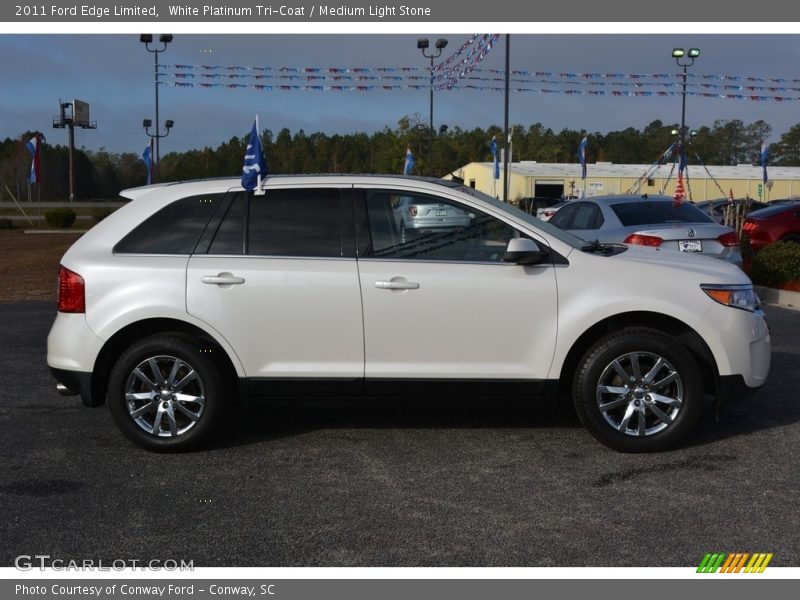 White Platinum Tri-Coat / Medium Light Stone 2011 Ford Edge Limited
