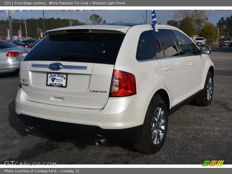 White Platinum Tri-Coat / Medium Light Stone 2011 Ford Edge Limited