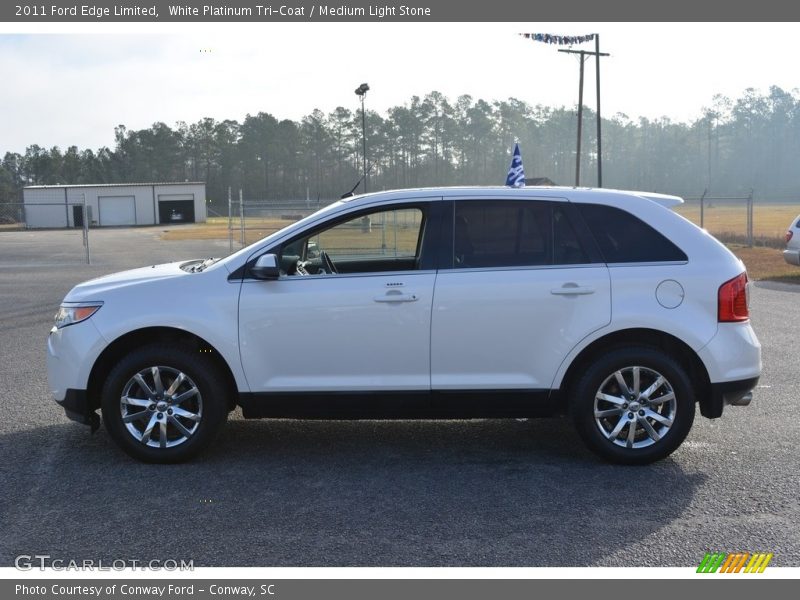 White Platinum Tri-Coat / Medium Light Stone 2011 Ford Edge Limited
