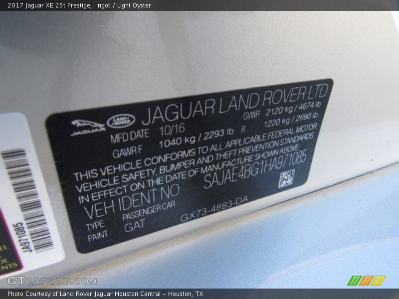 Ingot / Light Oyster 2017 Jaguar XE 25t Prestige