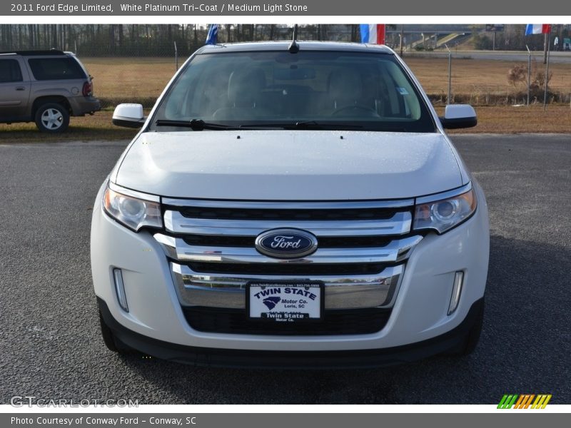 White Platinum Tri-Coat / Medium Light Stone 2011 Ford Edge Limited