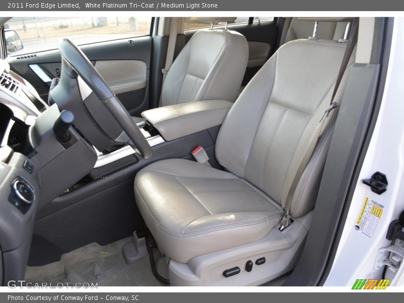 White Platinum Tri-Coat / Medium Light Stone 2011 Ford Edge Limited