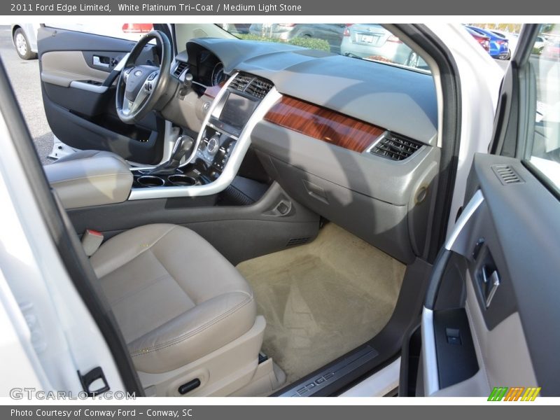 White Platinum Tri-Coat / Medium Light Stone 2011 Ford Edge Limited