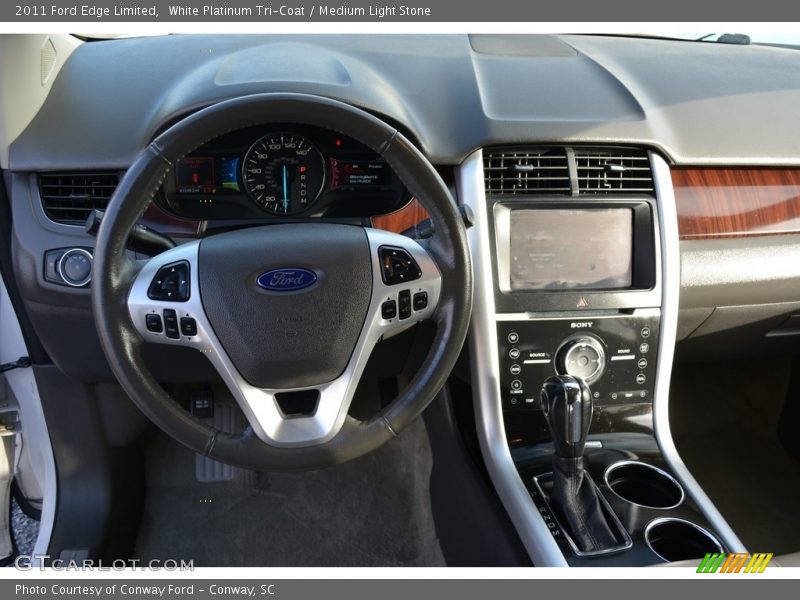 White Platinum Tri-Coat / Medium Light Stone 2011 Ford Edge Limited