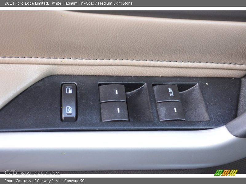 White Platinum Tri-Coat / Medium Light Stone 2011 Ford Edge Limited