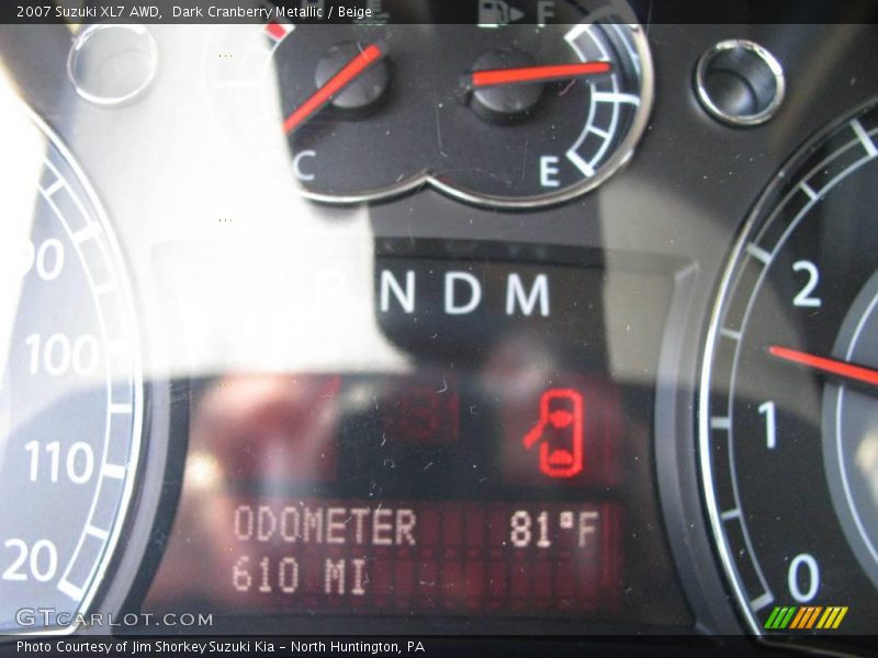 Dark Cranberry Metallic / Beige 2007 Suzuki XL7 AWD
