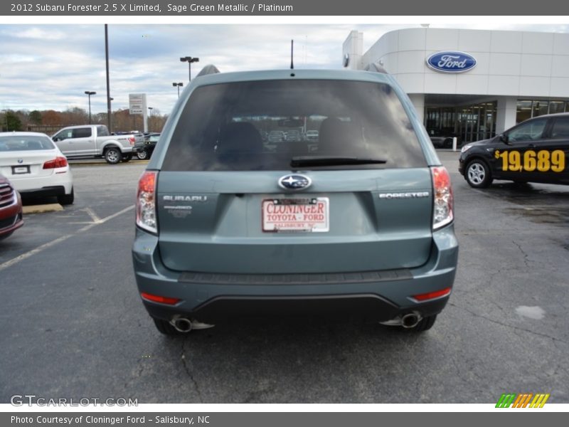 Sage Green Metallic / Platinum 2012 Subaru Forester 2.5 X Limited