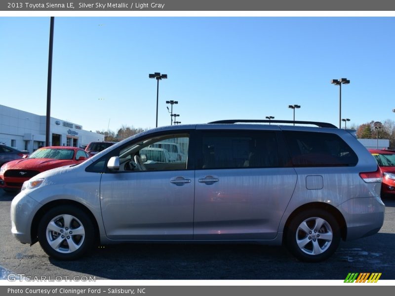 Silver Sky Metallic / Light Gray 2013 Toyota Sienna LE