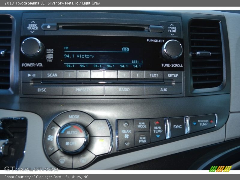 Silver Sky Metallic / Light Gray 2013 Toyota Sienna LE
