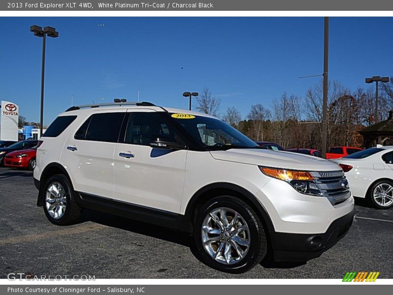 White Platinum Tri-Coat / Charcoal Black 2013 Ford Explorer XLT 4WD