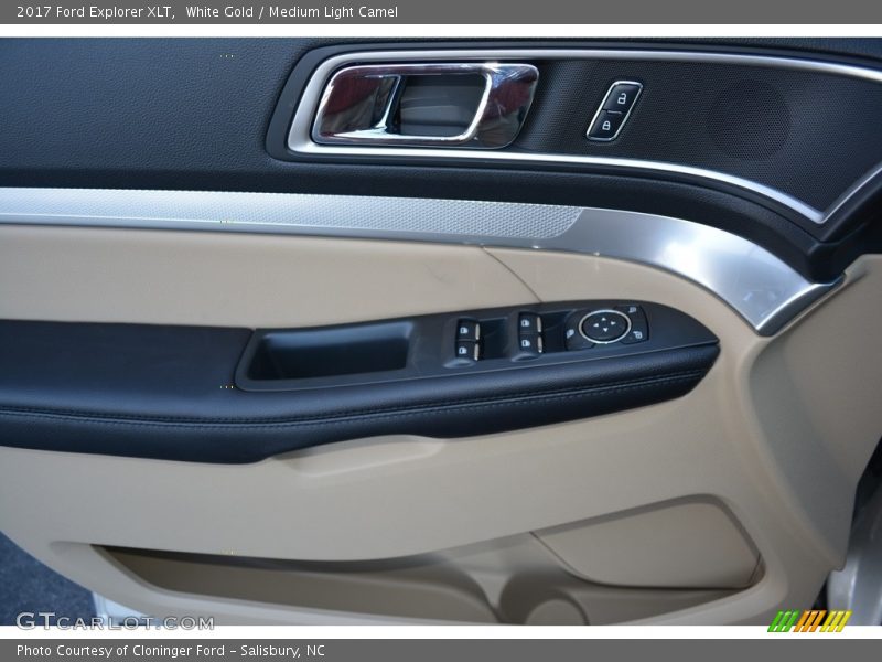 White Gold / Medium Light Camel 2017 Ford Explorer XLT