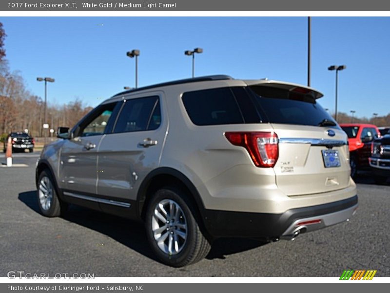 White Gold / Medium Light Camel 2017 Ford Explorer XLT