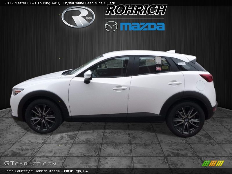 Crystal White Pearl Mica / Black 2017 Mazda CX-3 Touring AWD