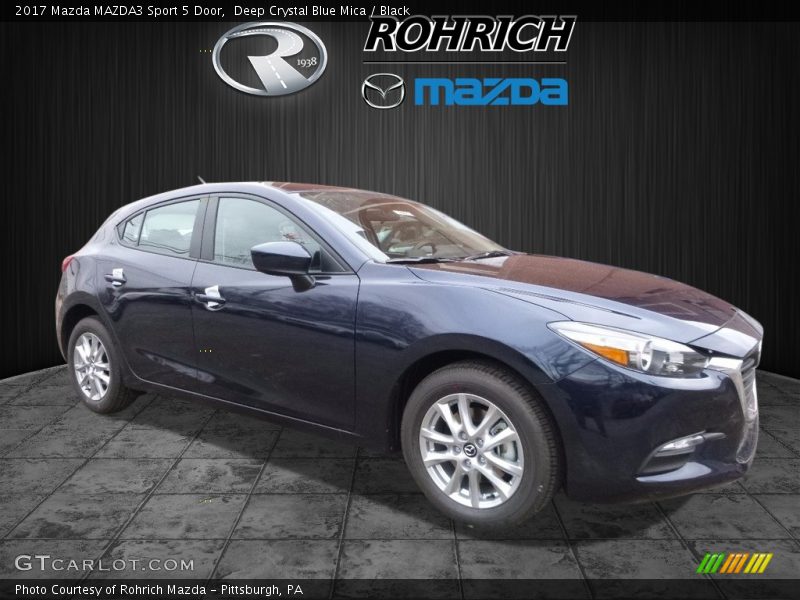 Deep Crystal Blue Mica / Black 2017 Mazda MAZDA3 Sport 5 Door