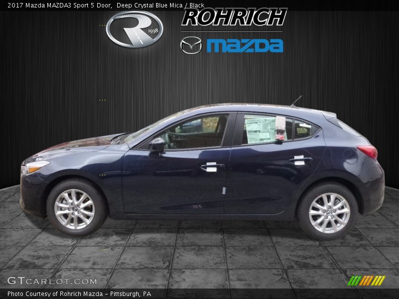 Deep Crystal Blue Mica / Black 2017 Mazda MAZDA3 Sport 5 Door