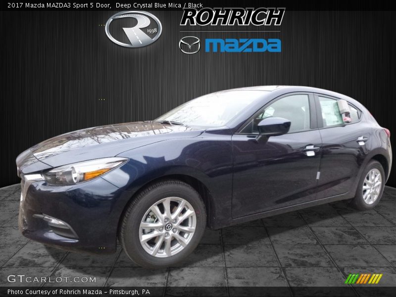 Deep Crystal Blue Mica / Black 2017 Mazda MAZDA3 Sport 5 Door