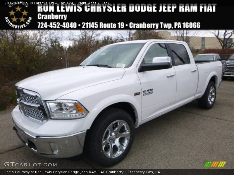 Bright White / Black 2017 Ram 1500 Laramie Crew Cab 4x4