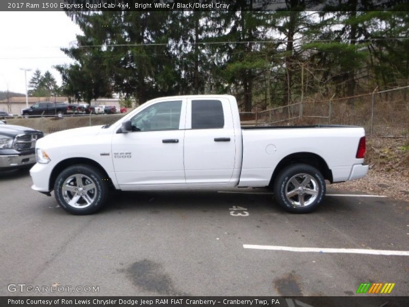 Bright White / Black/Diesel Gray 2017 Ram 1500 Express Quad Cab 4x4