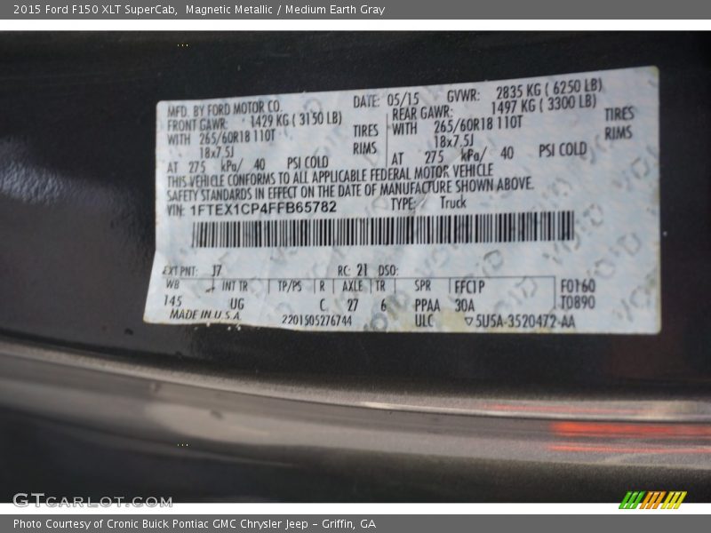 Magnetic Metallic / Medium Earth Gray 2015 Ford F150 XLT SuperCab
