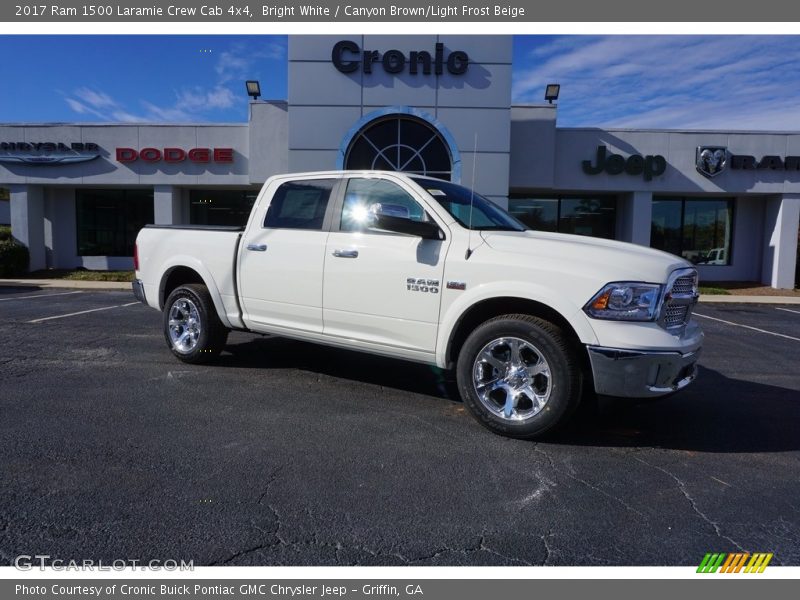 Bright White / Canyon Brown/Light Frost Beige 2017 Ram 1500 Laramie Crew Cab 4x4