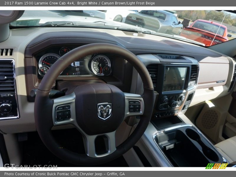 Bright White / Canyon Brown/Light Frost Beige 2017 Ram 1500 Laramie Crew Cab 4x4