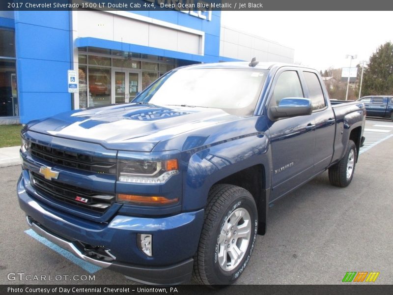 Deep Ocean Blue Metallic / Jet Black 2017 Chevrolet Silverado 1500 LT Double Cab 4x4