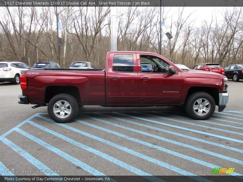 Siren Red Tintcoat / Jet Black 2017 Chevrolet Silverado 1500 LT Double Cab 4x4