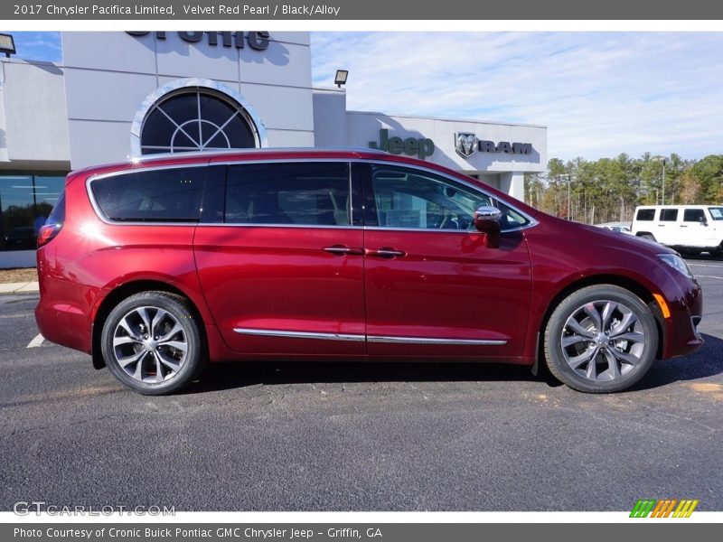 Velvet Red Pearl / Black/Alloy 2017 Chrysler Pacifica Limited