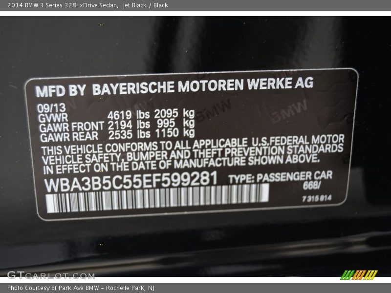 Jet Black / Black 2014 BMW 3 Series 328i xDrive Sedan