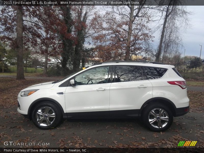 White Platinum Metallic Tri-Coat / Medium Light Stone 2013 Ford Escape SE 1.6L EcoBoost