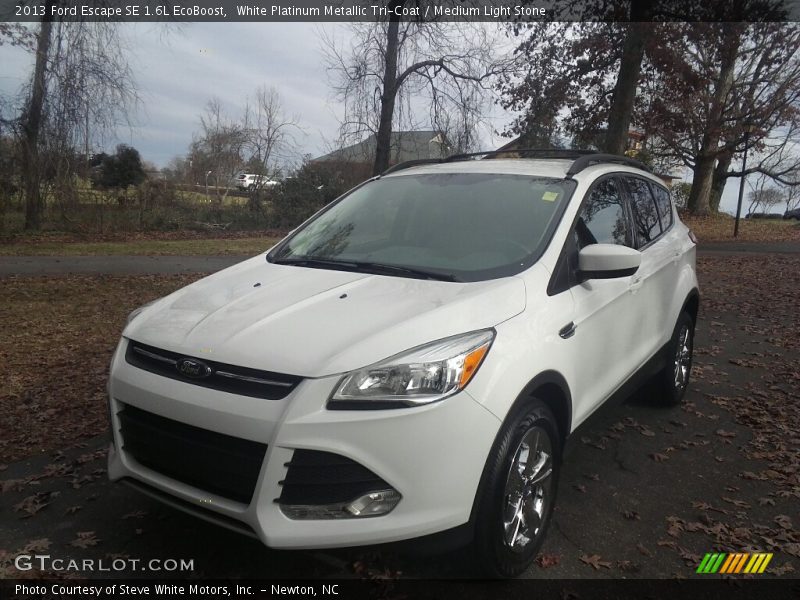 White Platinum Metallic Tri-Coat / Medium Light Stone 2013 Ford Escape SE 1.6L EcoBoost