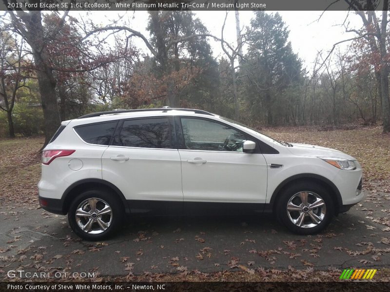 White Platinum Metallic Tri-Coat / Medium Light Stone 2013 Ford Escape SE 1.6L EcoBoost