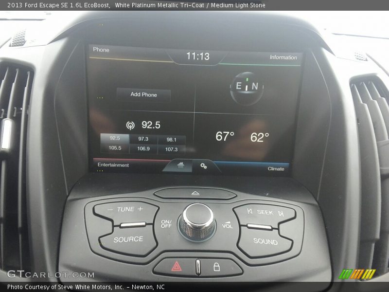 White Platinum Metallic Tri-Coat / Medium Light Stone 2013 Ford Escape SE 1.6L EcoBoost
